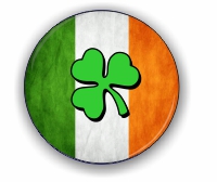 Irish flag, shamrock small flag